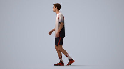 3D scanned man sport, photorealistic archviz people for Enscape and SketchUp, three-quarter view render