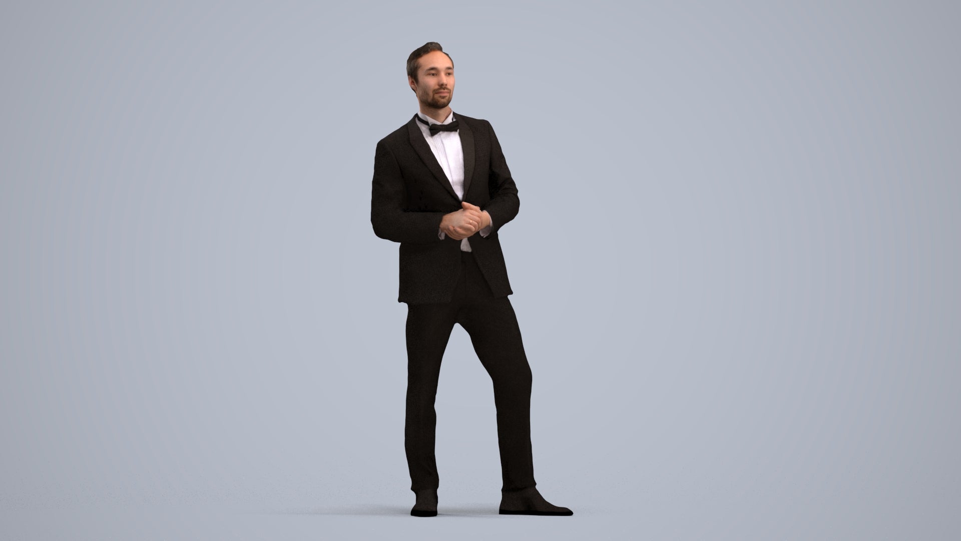 realistic 3D people man formal formalaffairs, render-ready for V-Ray and Corona, FBX OBJ, standing pose render