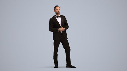 realistic 3D people man formal formalaffairs, render-ready for V-Ray and Corona, FBX OBJ, standing pose render