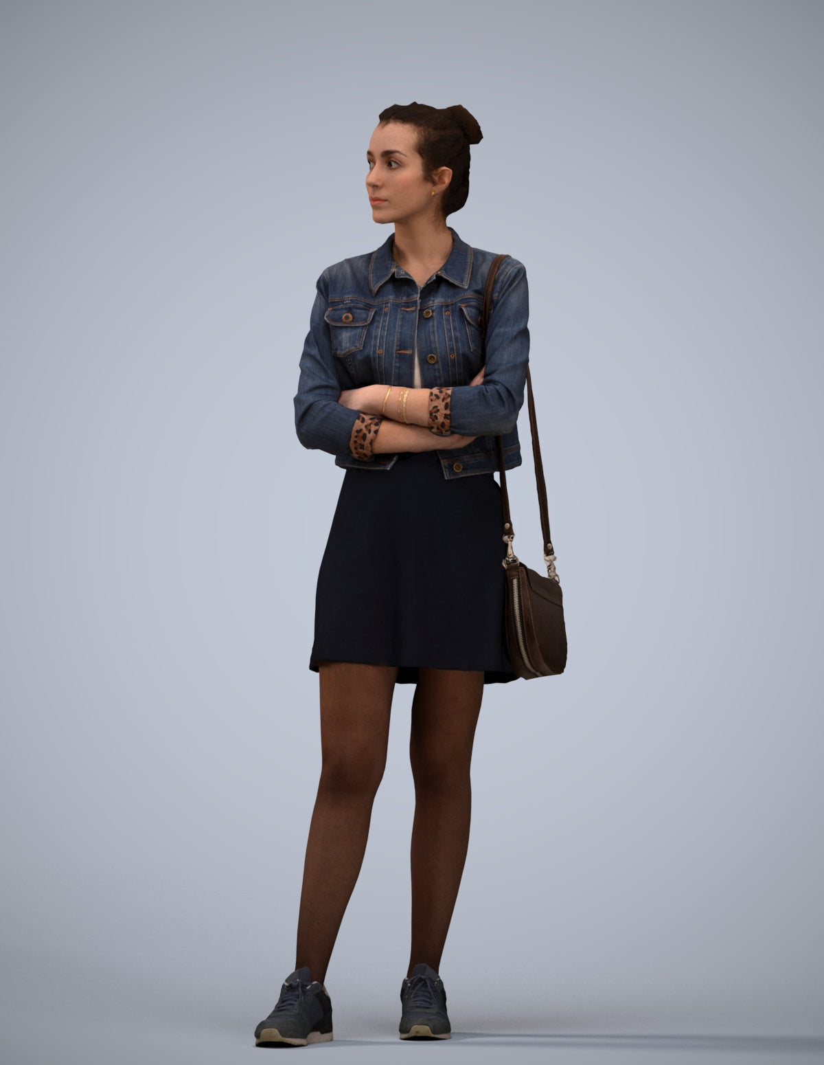 photogrammetry 3D woman casual standing, realistic human model archviz FBX