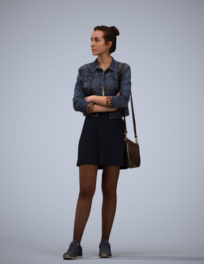 photogrammetry 3D woman casual standing, realistic human model archviz FBX
