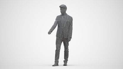 3D people model man casual door, scanned human for 3ds Max rendering, three-quarter front view render