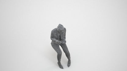 scanned 3D woman formal business, photogrammetry people for Enscape and V-Ray, wireframe three-quarter view