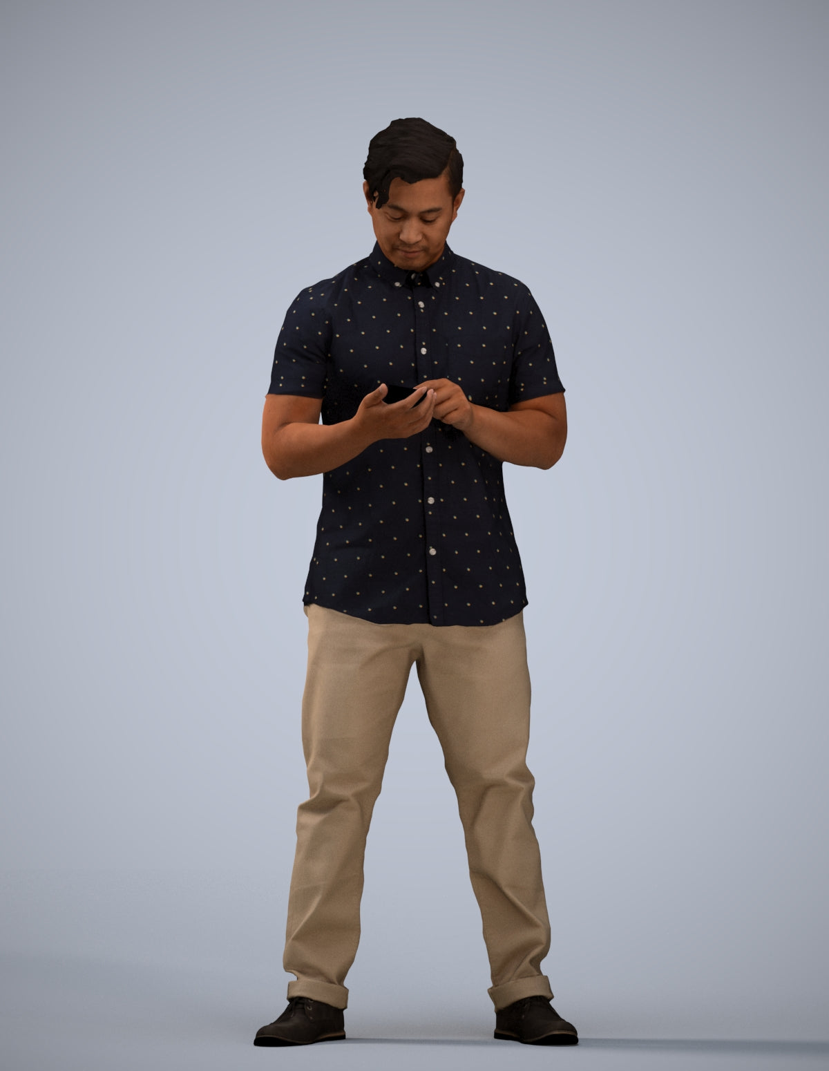 3D people model man casual standing, scanned human for 3ds Max rendering