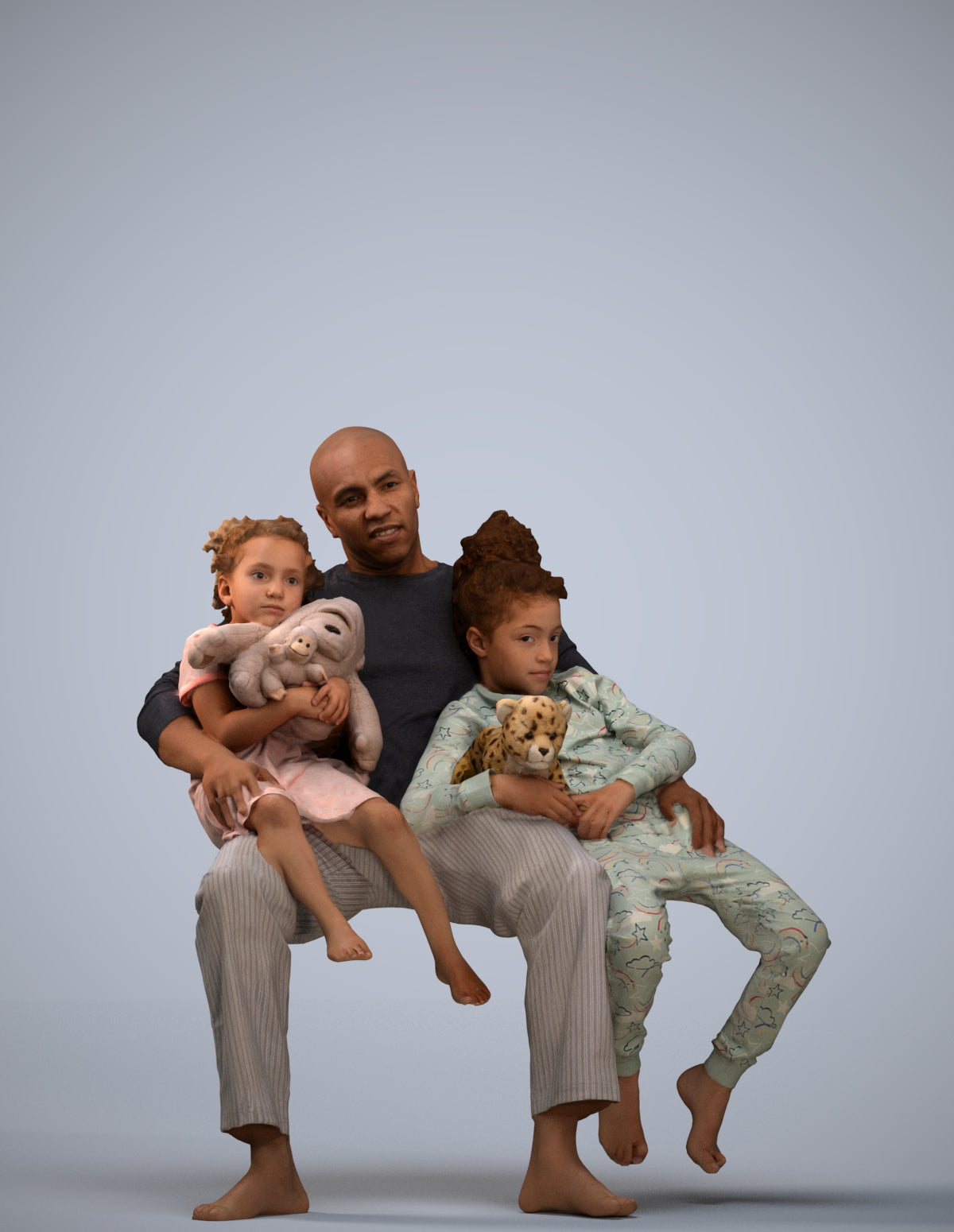 realistic 3D people girl kids, render-ready for V-Ray and Corona, FBX OBJ