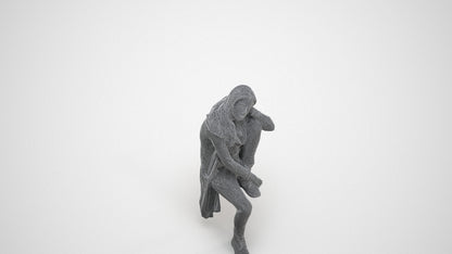 3D scanned woman sitting casual, photorealistic archviz people for Enscape and SketchUp, wireframe three-quarter view