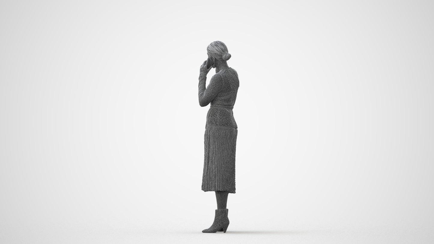 3D people model woman casual standing, scanned human for 3ds Max rendering, square thumbnail