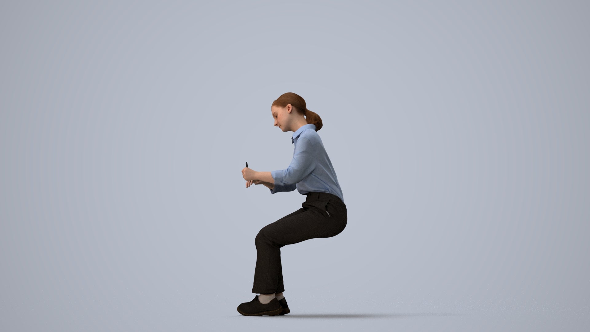 3D human model girl kids, photogrammetry scanned person for archviz, three-quarter view render