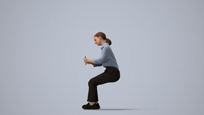 3D human model girl kids, photogrammetry scanned person for archviz, three-quarter view render