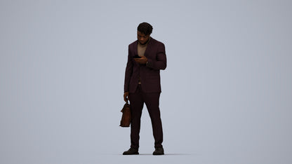 photogrammetry 3D man business standing, realistic human model archviz FBX, top-down view render