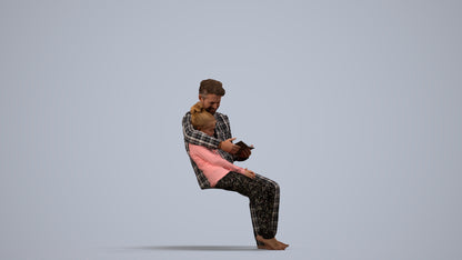 photogrammetry 3D girl kids, realistic human model archviz FBX, side view render
