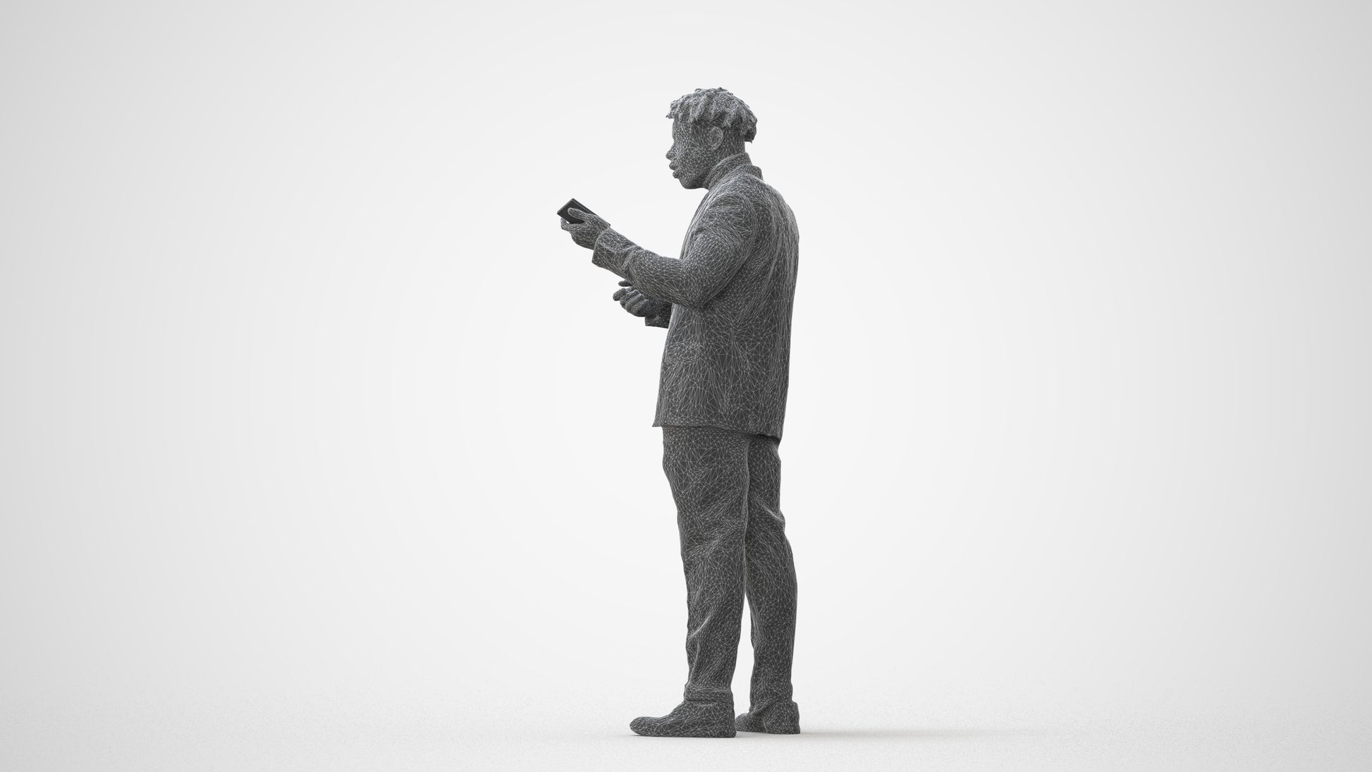 scanned 3D man business, photogrammetry people for Enscape and V-Ray, square thumbnail