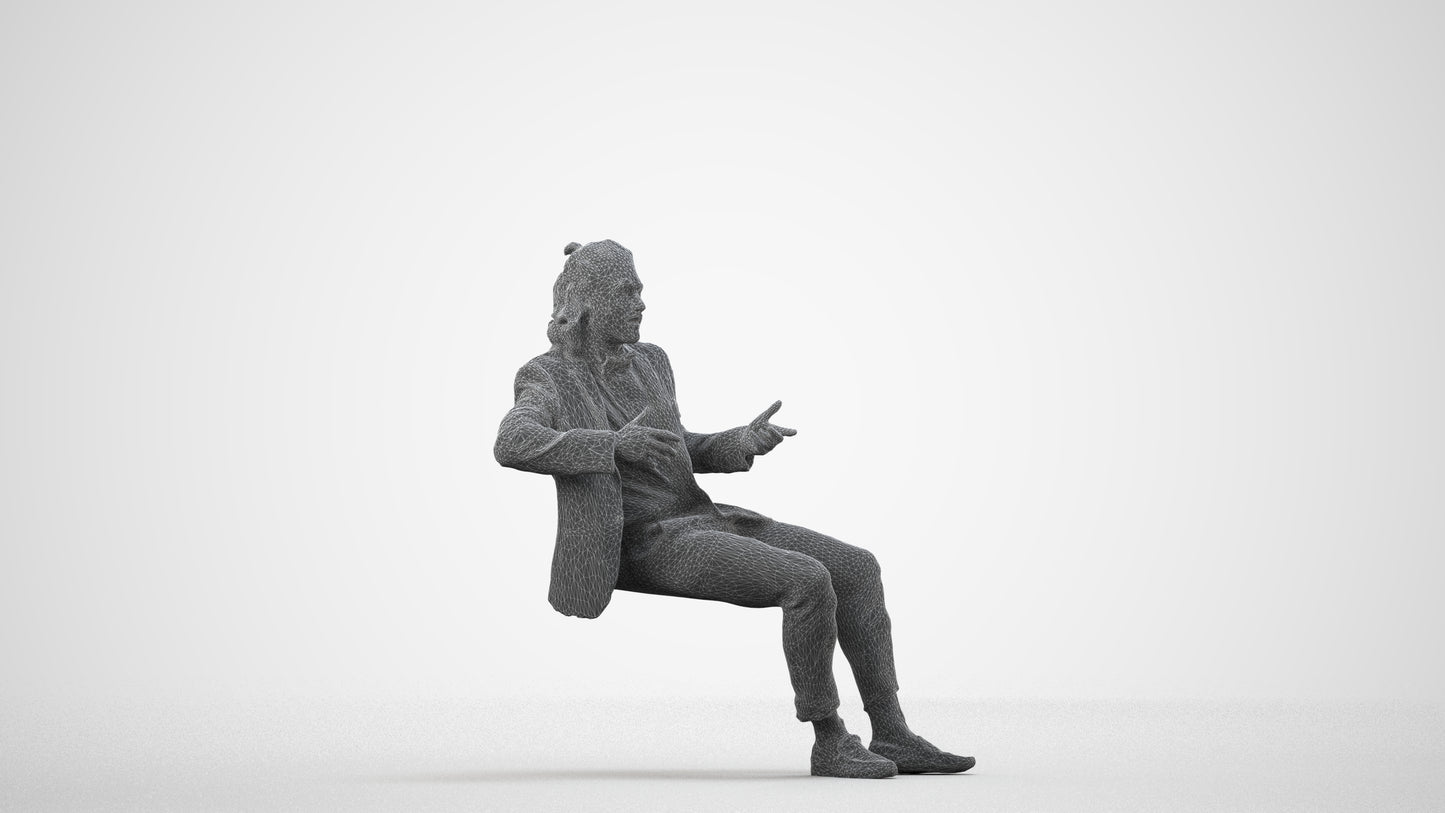 realistic 3D human man formal formalaffairs, archviz people FBX OBJ for Blender, wireframe side view