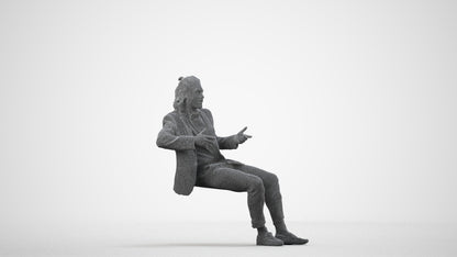 realistic 3D human man formal formalaffairs, archviz people FBX OBJ for Blender, wireframe side view