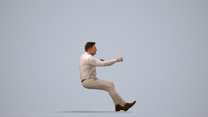 realistic 3D people man casual driving, render-ready for V-Ray and Corona, FBX OBJ, side view render