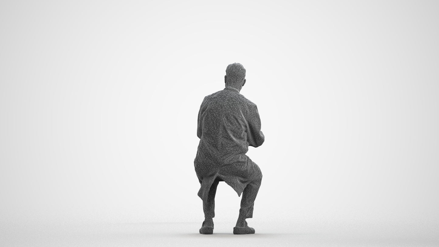 photogrammetry 3D man medical, realistic human model archviz FBX, wireframe front view