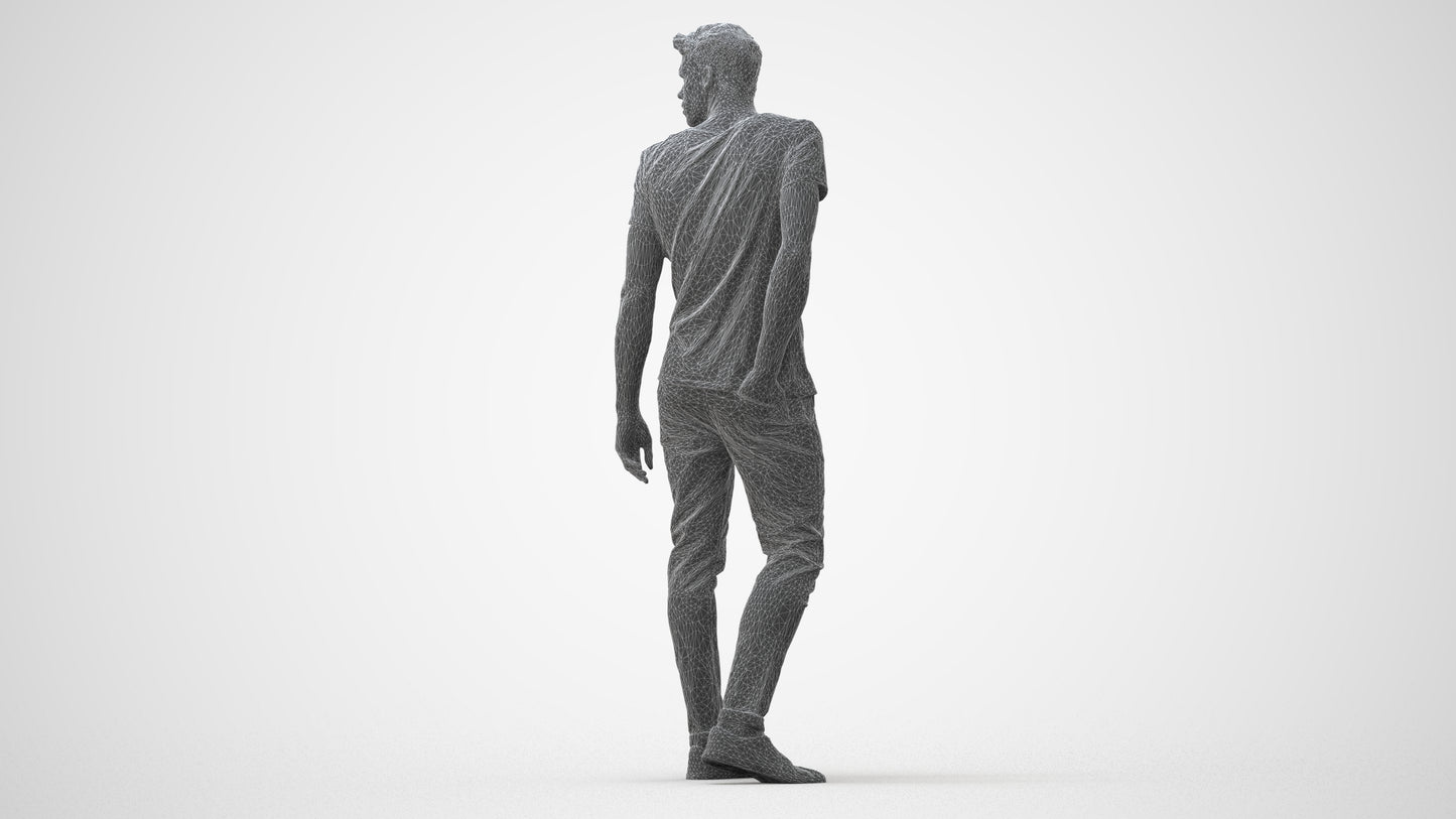 3D scanned man mix casual, photorealistic archviz people for Enscape and SketchUp, square thumbnail