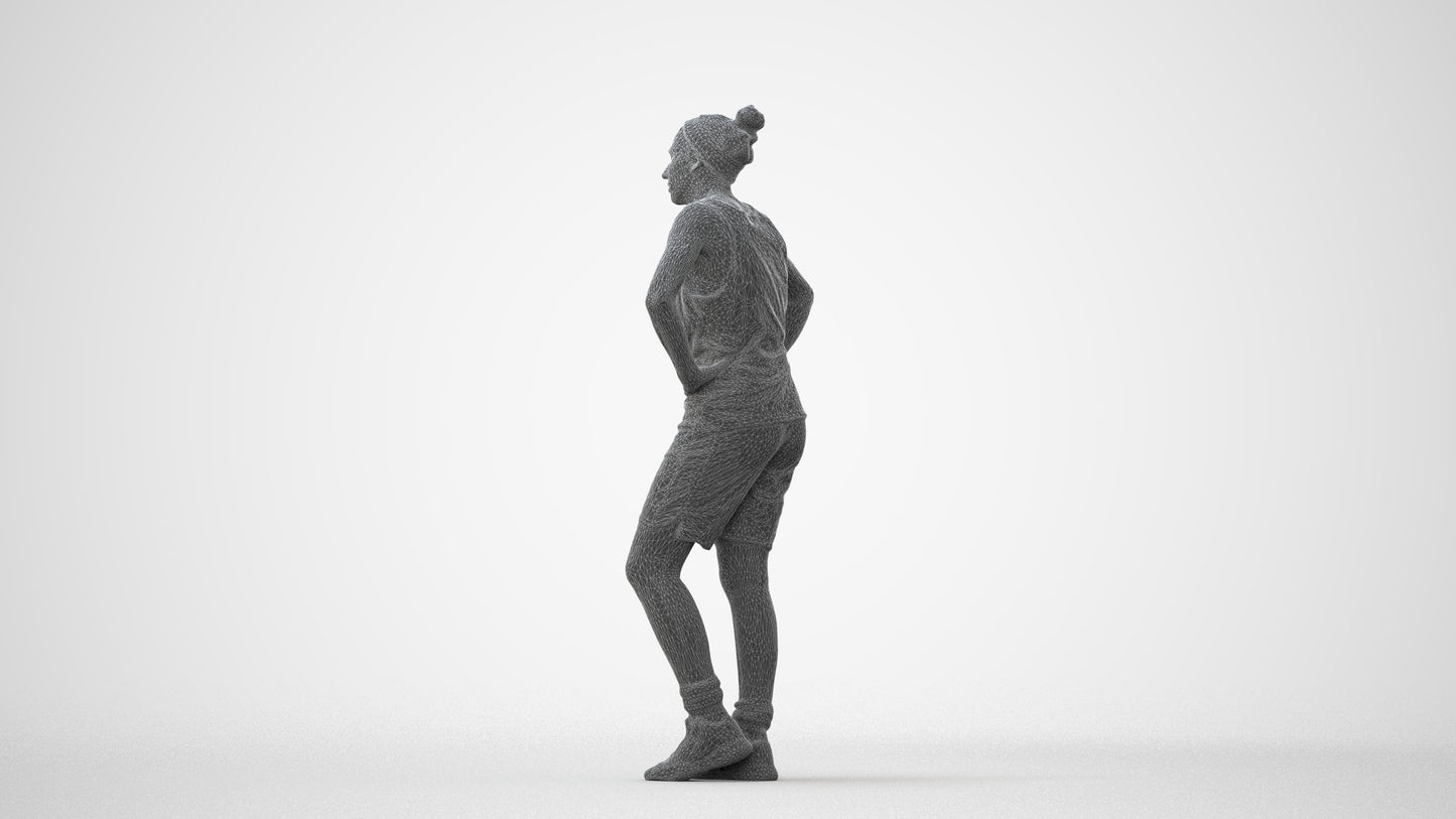realistic 3D human woman sport, archviz people FBX OBJ for Blender, square thumbnail