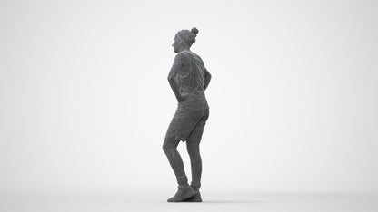 realistic 3D human woman sport, archviz people FBX OBJ for Blender, square thumbnail