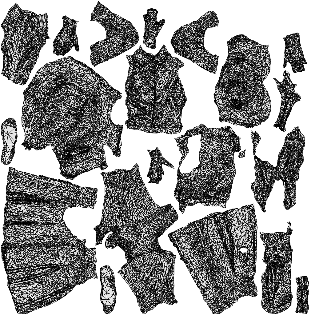 3D scanned woman kids, photorealistic archviz people for Enscape and SketchUp, wireframe top-down view