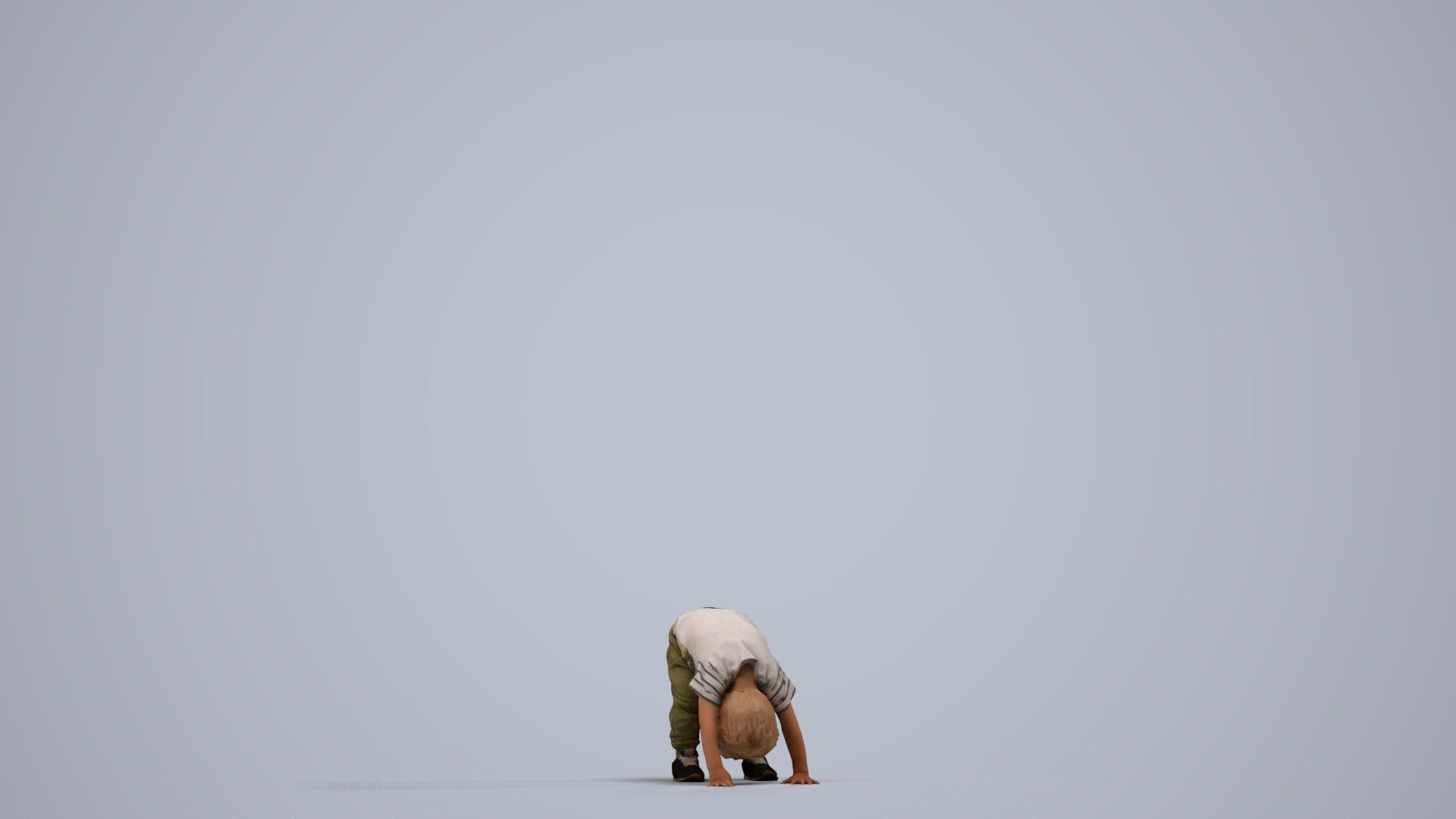 3D scanned boy kids casual, photorealistic archviz people for Enscape and SketchUp, side view render