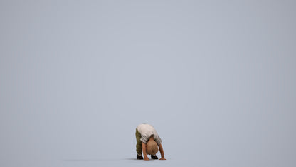 3D scanned boy kids casual, photorealistic archviz people for Enscape and SketchUp, side view render