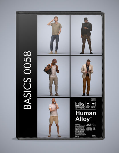 3D human models standing bundle, 5 photogrammetry scanned people for archviz