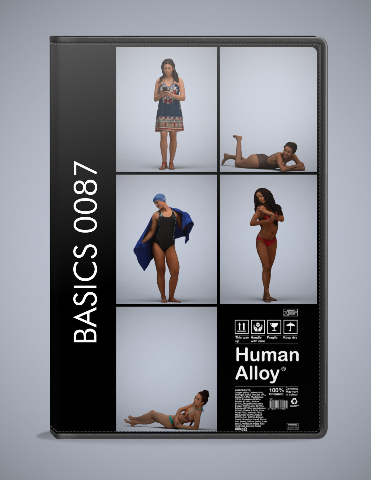 realistic 3D people pool set, 5 render-ready models for V-Ray and Corona