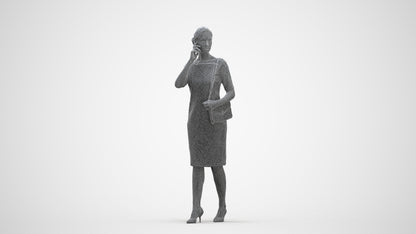 photogrammetry 3D woman casual standing, realistic human model archviz FBX, three-quarter front view render