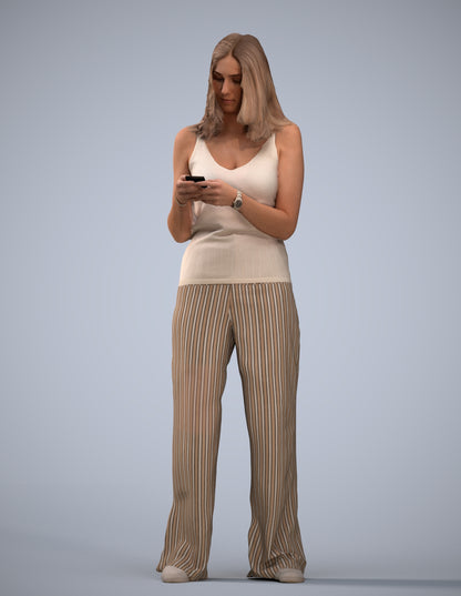photogrammetry 3D woman casual standing, realistic human model archviz FBX