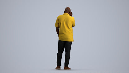 scanned 3D man casual standing, photogrammetry people for Enscape and V-Ray, front view render