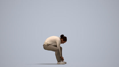 3D scanned man sitting casual, photorealistic archviz people for Enscape and SketchUp, side view render