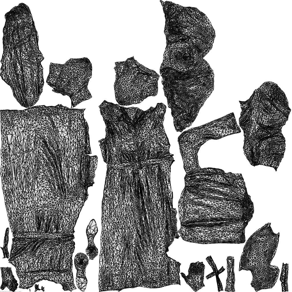 realistic 3D woman casual door, scanned archviz people for Blender and 3ds Max, wireframe top-down view