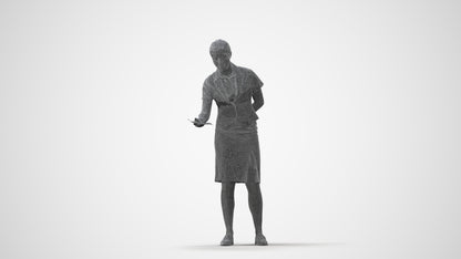 photogrammetry 3D woman hospitality, realistic human model archviz FBX, square thumbnail