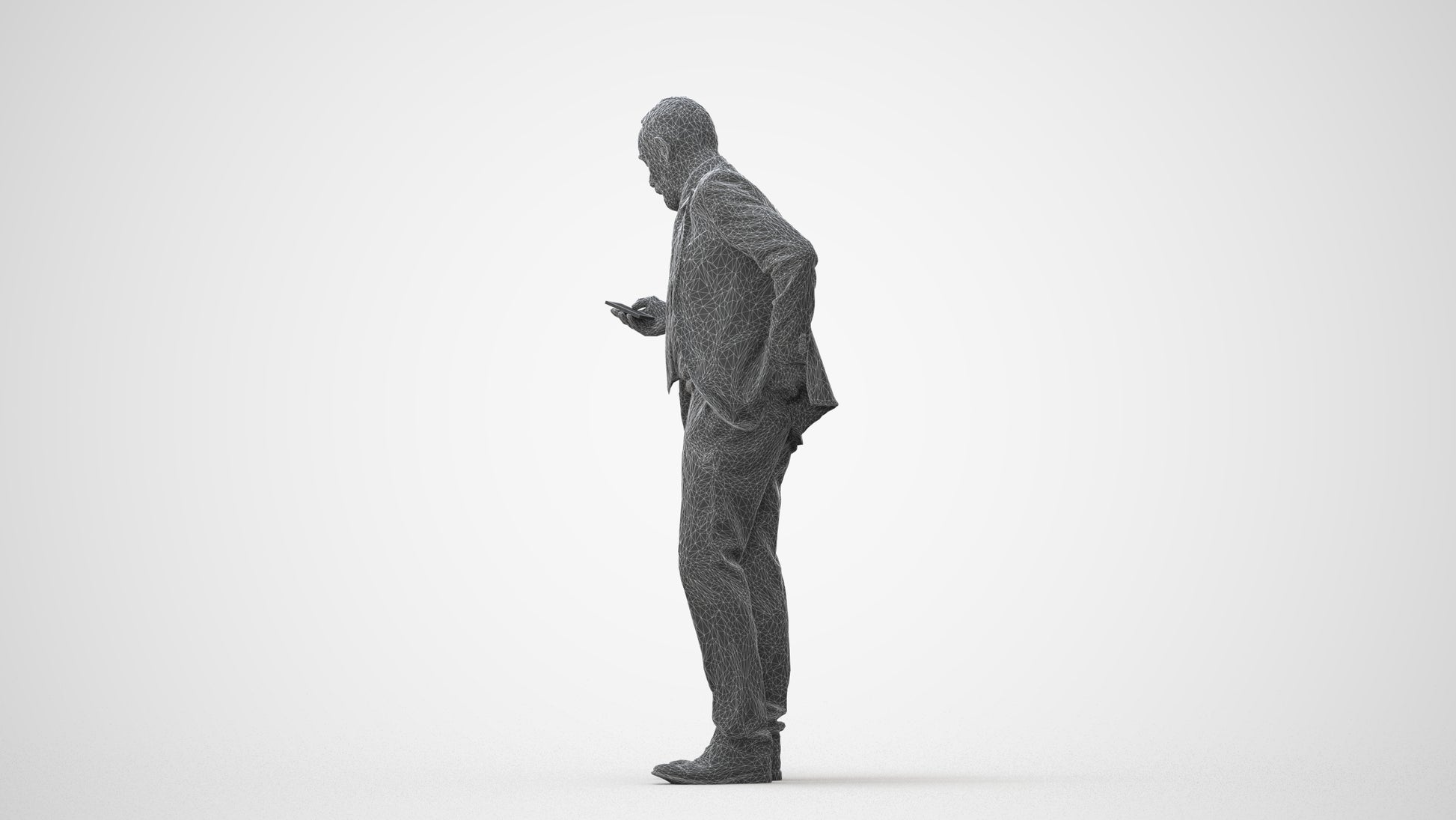 realistic 3D senior man business, scanned archviz people for Blender and 3ds Max, square thumbnail