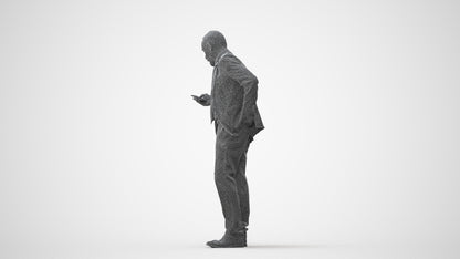 realistic 3D senior man business, scanned archviz people for Blender and 3ds Max, square thumbnail