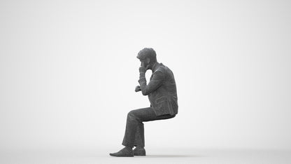 scanned 3D man business, photogrammetry people for Enscape and V-Ray, square thumbnail