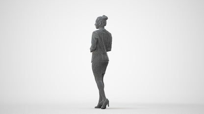 scanned 3D woman business, photogrammetry people for Enscape and V-Ray, front view render