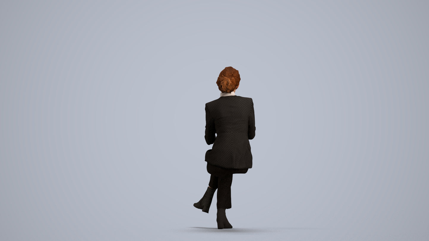 scanned 3D woman business, photogrammetry people for Enscape and V-Ray, front view render