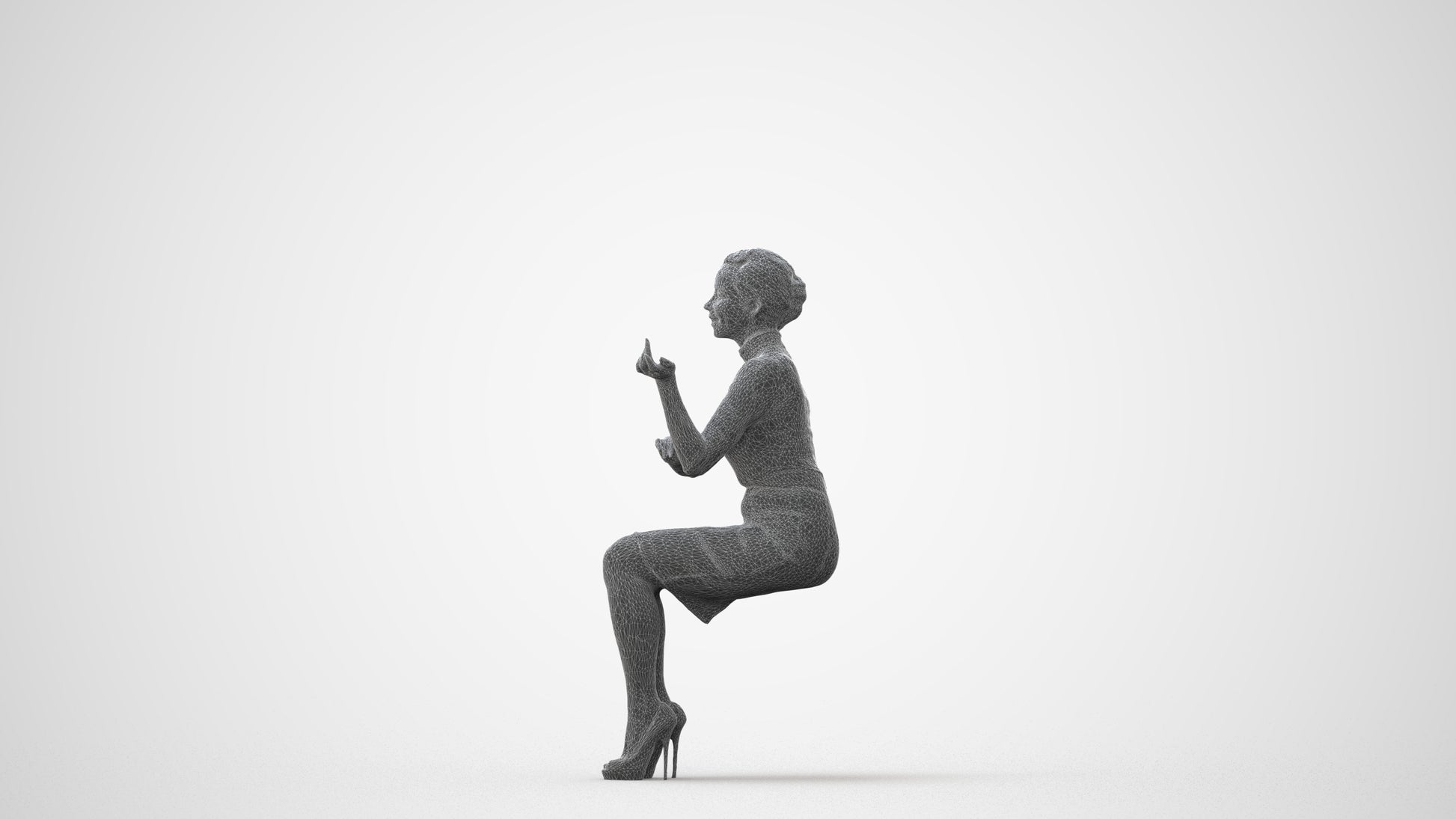 3D people model woman business, scanned human for 3ds Max rendering, square thumbnail
