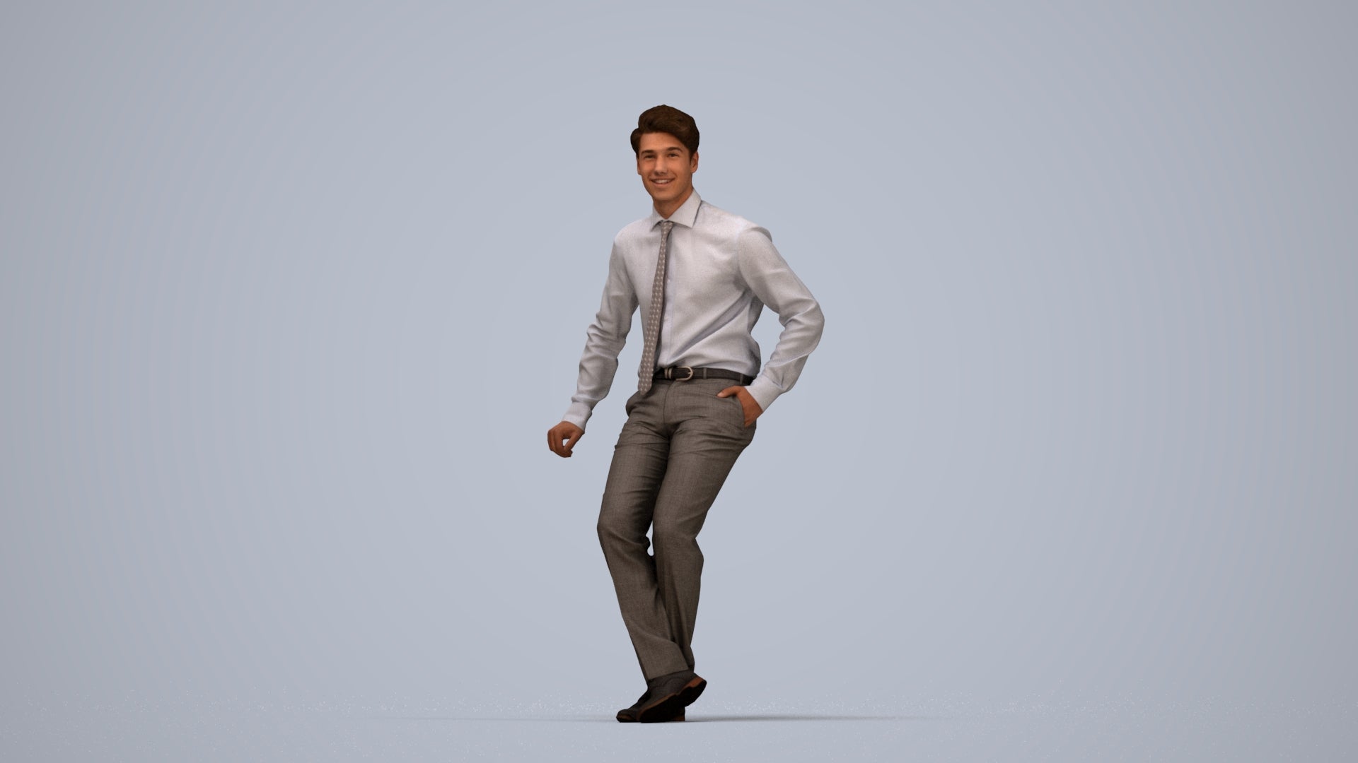 realistic 3D human man business, archviz people FBX OBJ for Blender, top-down view render