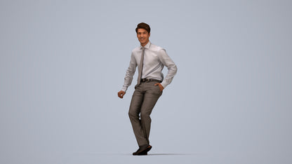realistic 3D human man business, archviz people FBX OBJ for Blender, top-down view render