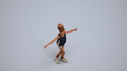 realistic 3D people girl sport kids, render-ready for V-Ray and Corona, FBX OBJ, back view render