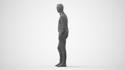 realistic 3D human man casual standing, archviz people FBX OBJ for Blender, square thumbnail