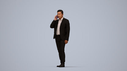 scanned 3D man business, photogrammetry people for Enscape and V-Ray, top-down view render