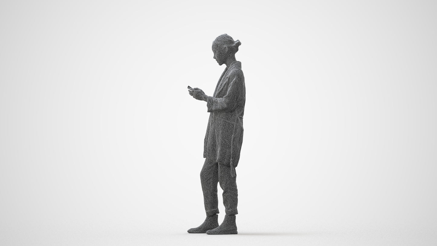 realistic 3D people woman casual standing, render-ready for V-Ray and Corona, FBX OBJ, square thumbnail