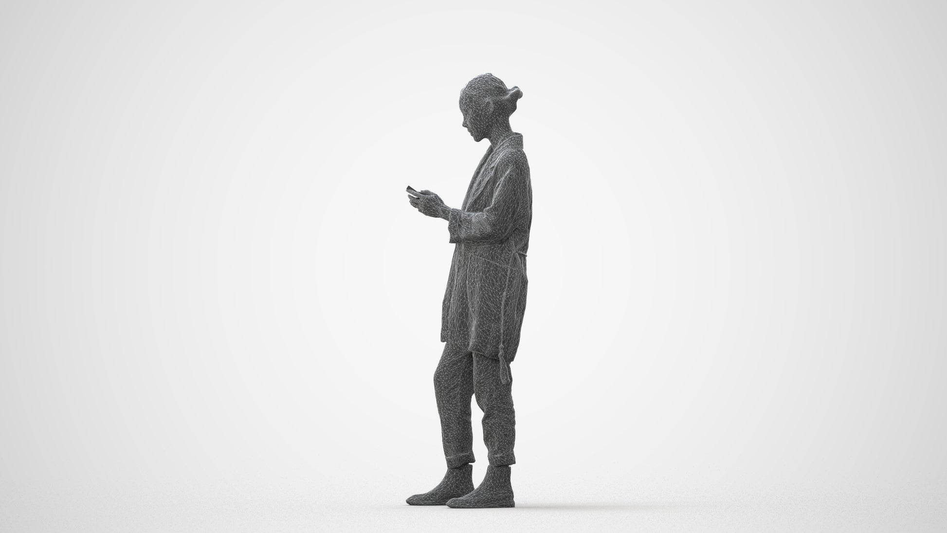 realistic 3D people woman casual standing, render-ready for V-Ray and Corona, FBX OBJ, square thumbnail
