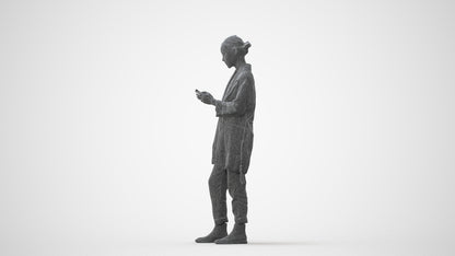 realistic 3D people woman casual standing, render-ready for V-Ray and Corona, FBX OBJ, square thumbnail