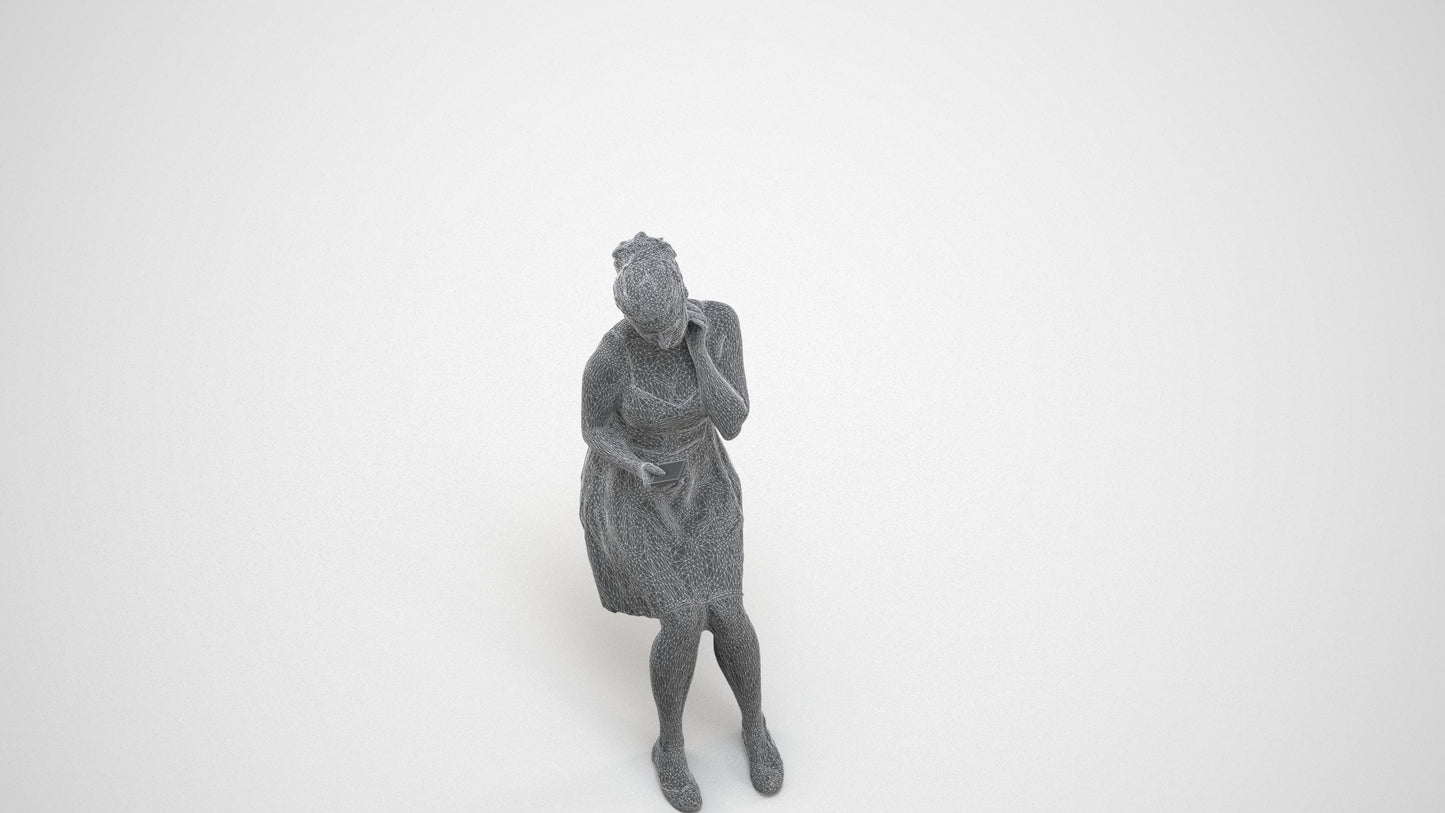 realistic 3D human woman formal formalaffairs, archviz people FBX OBJ for Blender, wireframe three-quarter view