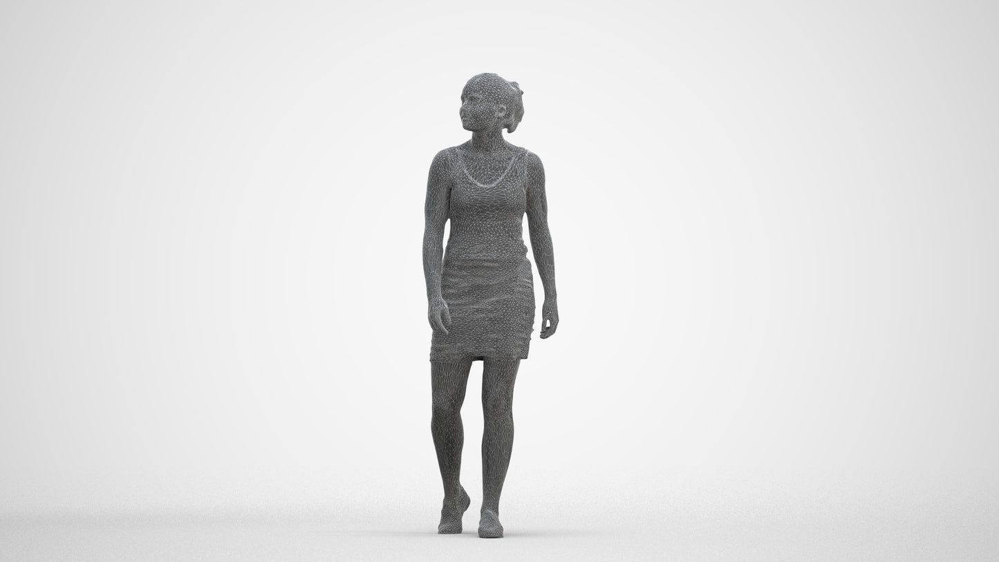 photogrammetry 3D girl casual kids, realistic human model archviz FBX, three-quarter front view render